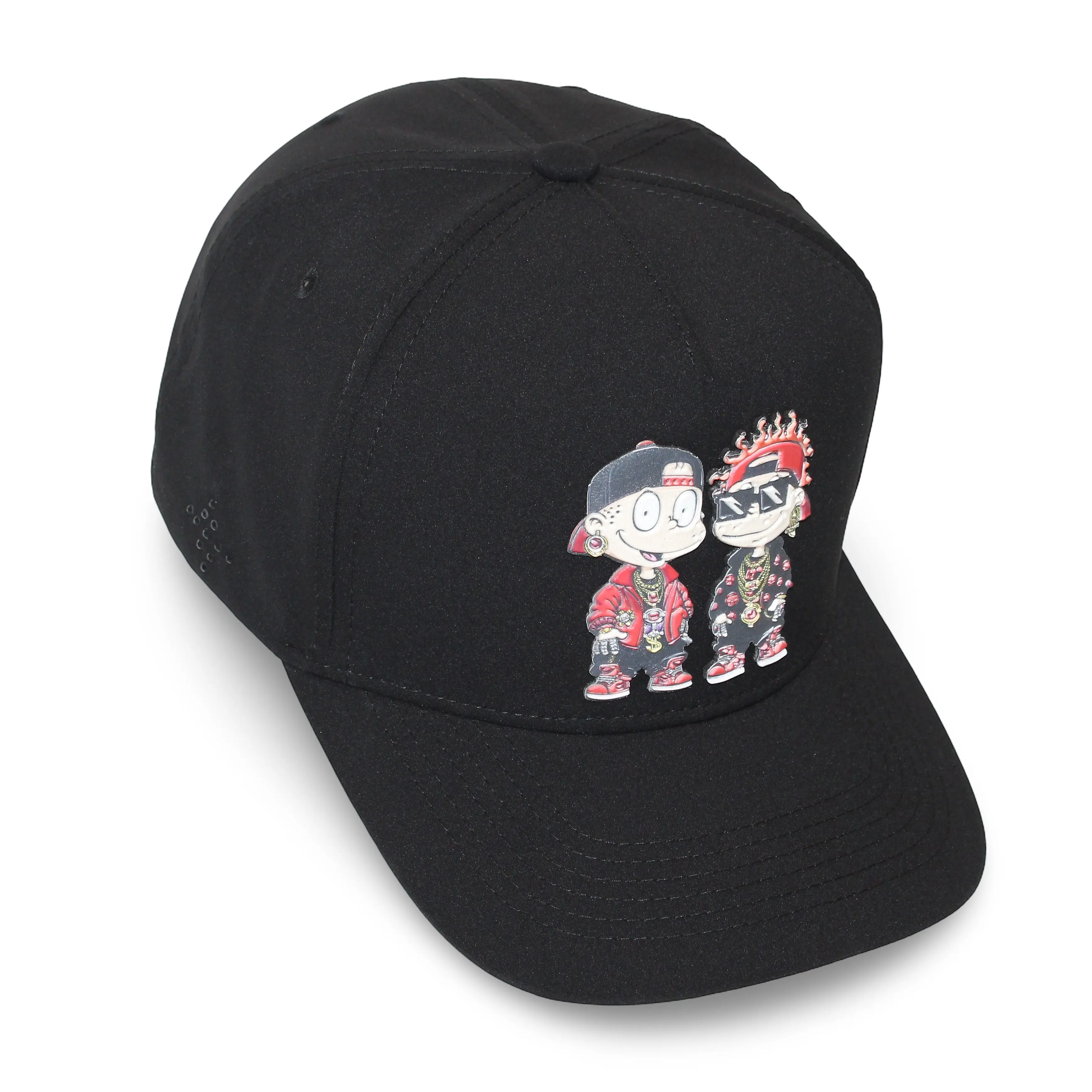 "T&C Double Trouble"  Black Streetwear Curved Bill Hat | 3D Rubber Patch | Mad Monkey Scty.