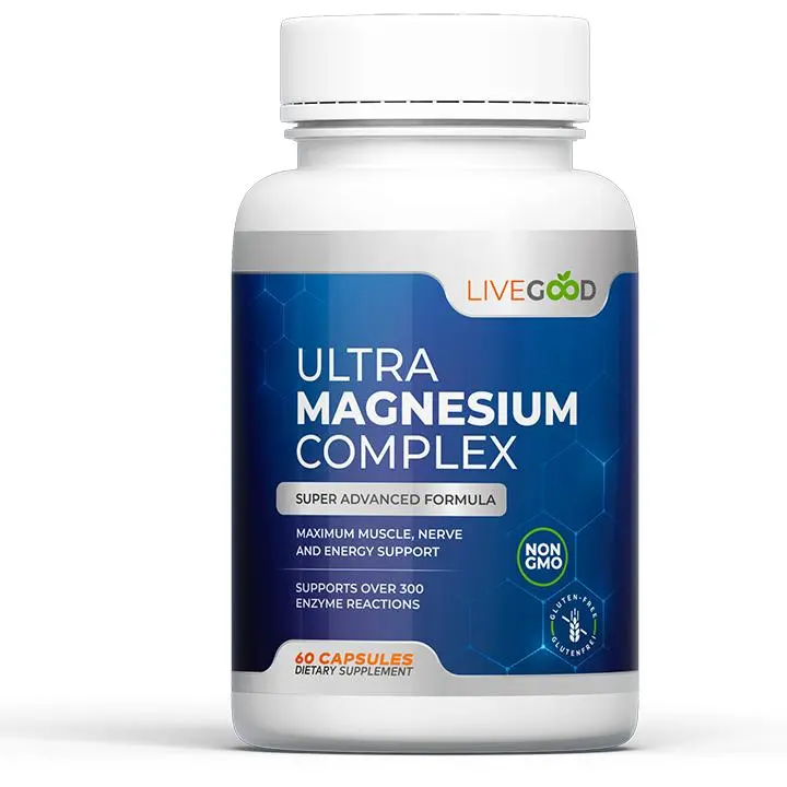 LiveGood Ultra Magnesium Complex Mineral Supplements | Organic Glycinate, Gluconate for Muscle Recovery, Nerve Support & Relief - High Absorption, Vegan, Non-GMO, Made in USA, 60 Capsules, Magnesium Mineral Supplements