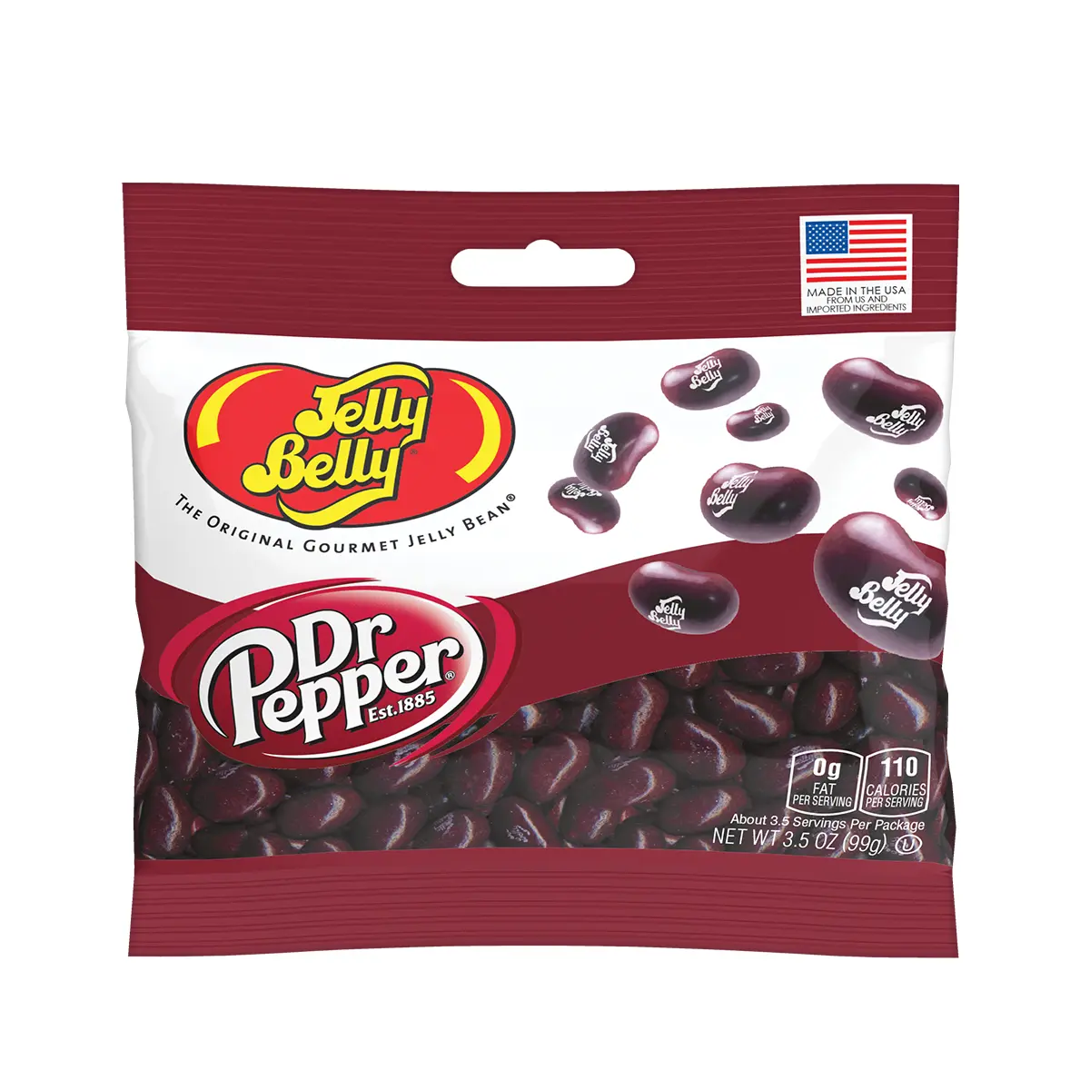 Jelly Belly Candy Peg Bag - Dr. Pepper - Soda Flavor Snack Sweet Candies Bonbon Bites