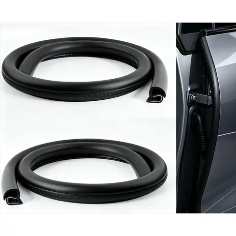 2.62Ft Open-End Car Door Weather Seals (2PCS) - U-Shaped Steel Strip Rubber Edge Trim, Vehicle B-Pillar Bayonet Lock, Universal Fit for Most Cars-SUVs, Blocks Rainwater Entry, Reduces Wind Noise, Tool-Free Easy Installation, Flexible