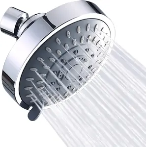 5-Mode High-Pressure Shower Head, Anti-Clog Silicone Nozzles - Polished Chrome Luxury Design - Easy Install & Adjustable Angles
