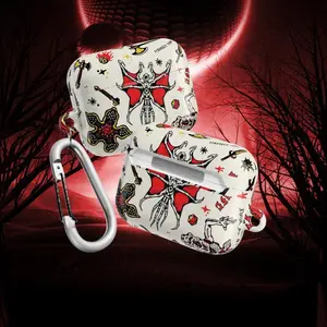 Airpods Case | Stranger Things Merch airpods | Demogorgon Airpods | Eleven Airpods | Vecna Airpods Protective Cover for iPhone 17 16 15 14 13 12 11 X & Samsung S25 Ultra - S21 Tough Polycarbonate TPU Impact Resistant Glossy Finish