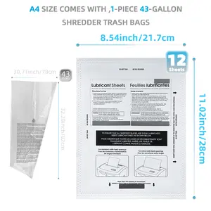 Paper Shredder Sharpening &  Sheets, A4-12sheets