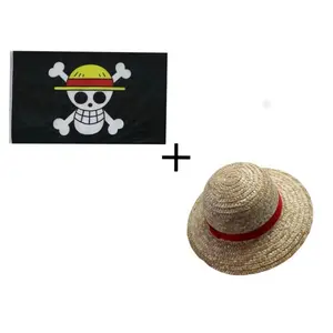 Luffy Straw-hat and Straw-hat pirate flag