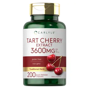 Carlyle Tart Cherry Extract Capsules | 200 Count | Non-GMO and Gluten Free Formula | Traditional Herb Supplement