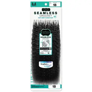 Bobbi Boss Indiremi 100% Remy Human Hair Seamless Crochet Braids - KINKY STRAIGHT 18"