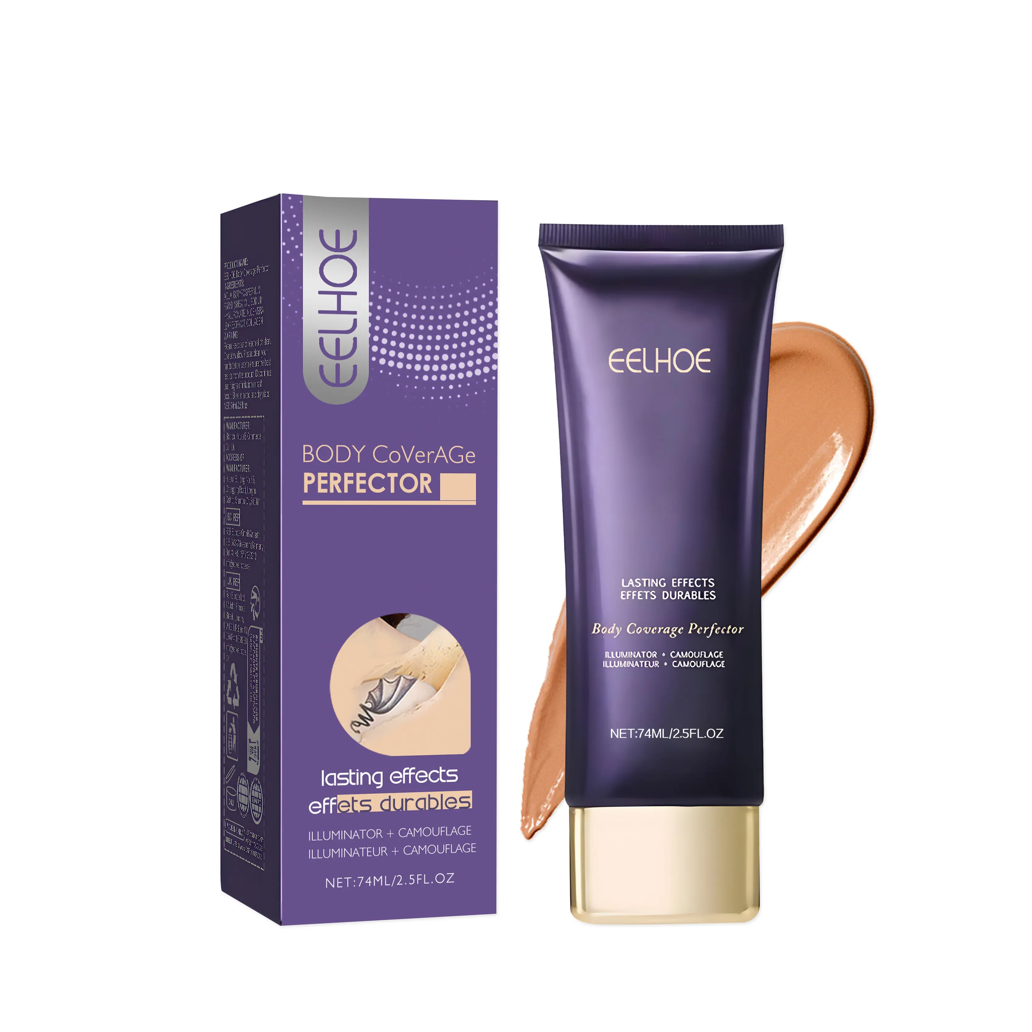 Waterproof Full Coverage Concealer -  Tattoo Concealer ,Sweat-Resistant Face & Body Concealer for Scars, Veins & Uneven Skin Tone, 2.5 Oz Natural Radiance