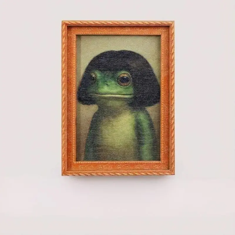【Summer Sale Deals】1 Count Funny Frog Magnet,Mini Fridge Magnet with Green Frog & Haircut Design, Modern Kitchen Decor, Durable Wooden Construction for Refrigerator, Fridge, Refrigerator Decorating Magnet, Decorative Fridge Magnets,Summerhacks,SummerWins.