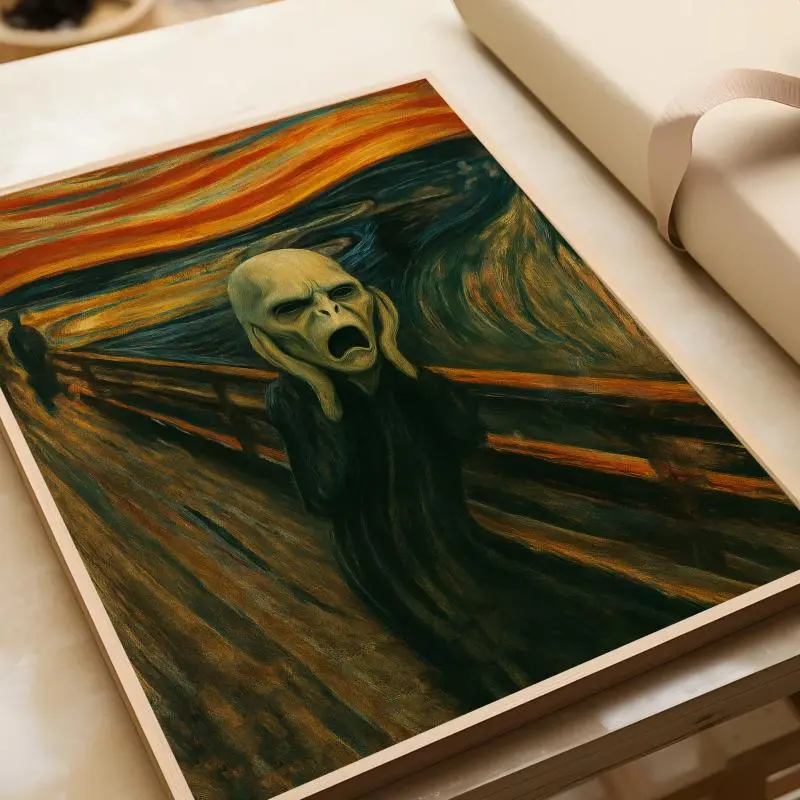 Funny Voldemort Screams Parody Horror Movie Poster, Customizable Artistic Paper Archival Home Decor Print, Horror Meme Wall Art for Room Decoration
