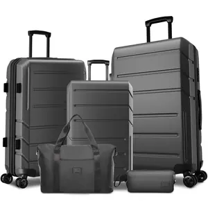 Luggage Sets 5 Piece, PC+ABS Hard Shell Expandable Suitcases with Wheels, TSA Aproved Lock and Carry on Bags, Travel Suit Case Set for Men and Women