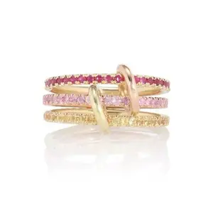 Nova rose Linked in love stacked ring 925 sterling silver