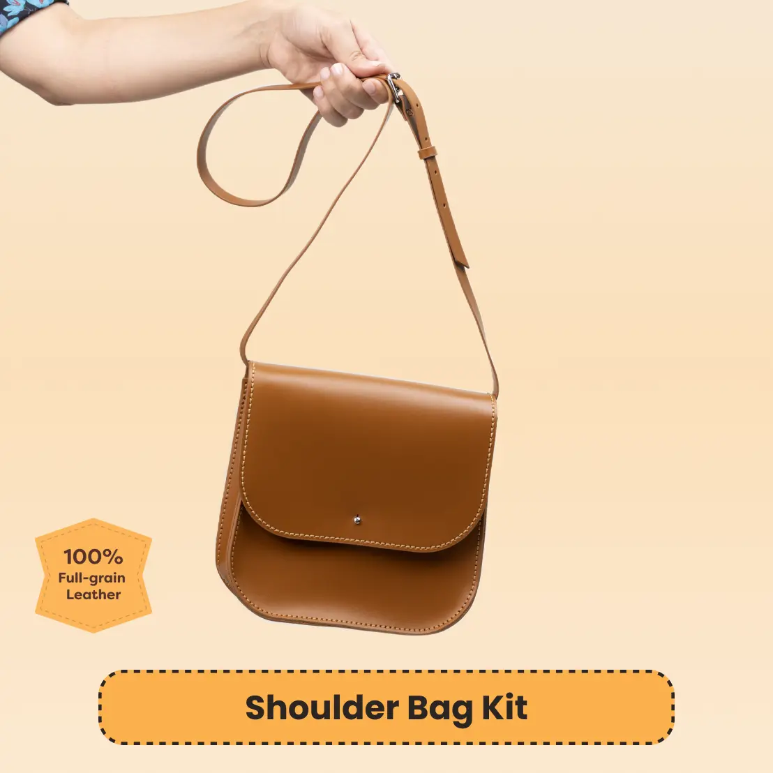 DIY Leather Shoulder Bag Kit for Beginners – Make Your Own Leather Bag – Full Grain Leather Craft Kit with Tools - Resparked