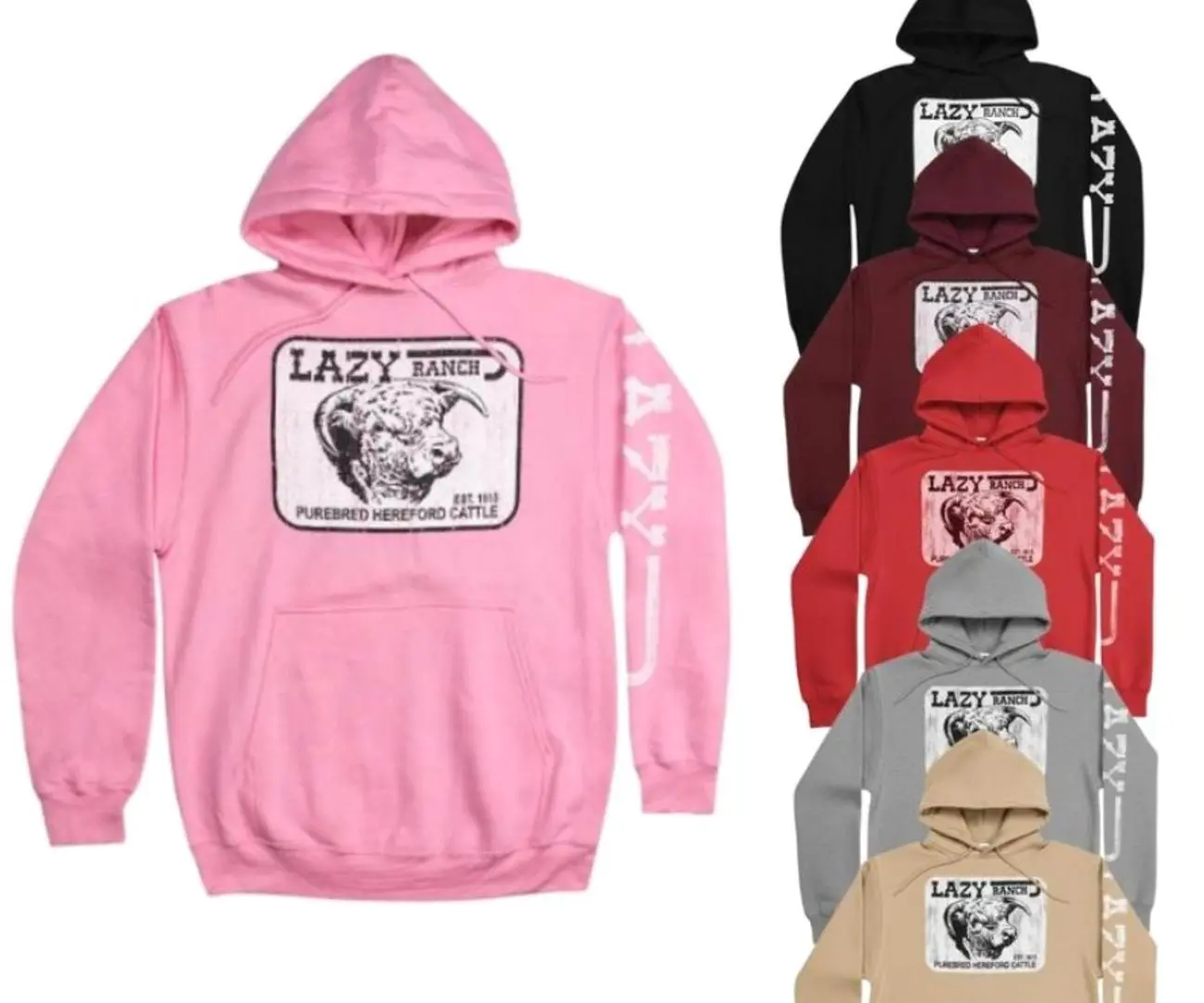 Lazy J Ranch Willow Cattle Headquarters Hoodie, Western Cowboy Ranch Pullover Hoodie, Casual Cotton Hoodie For Men And Women, Rustic Country Apparel 38XRZ