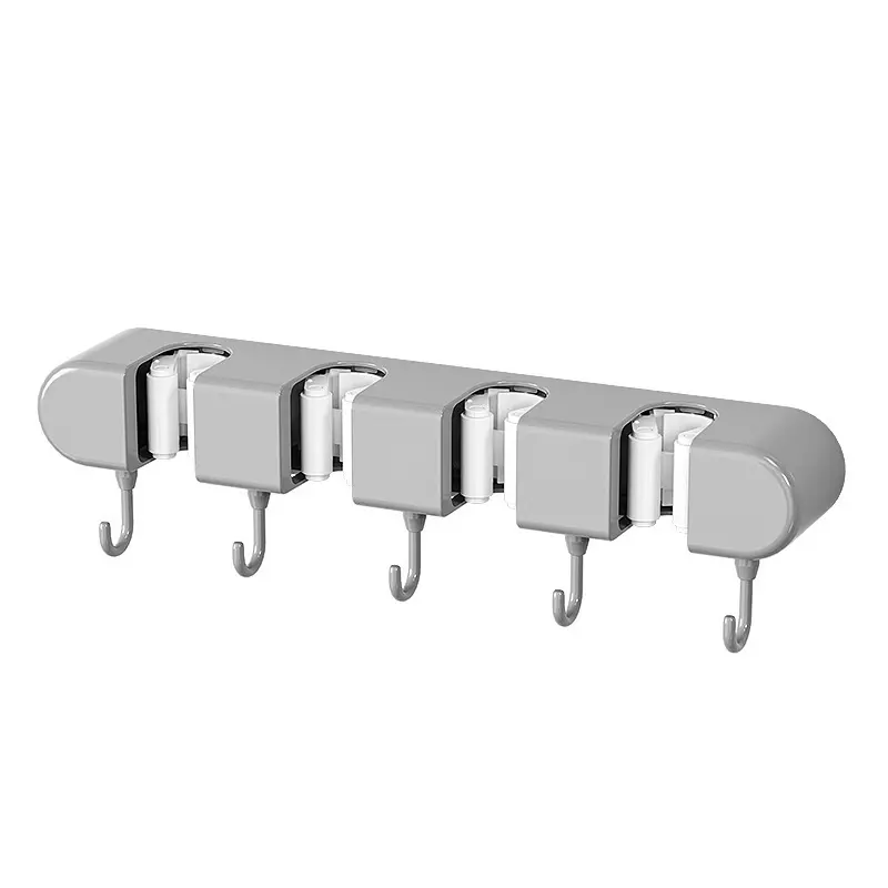 1PCS Wall Mounted Mop & Broom Rack with Hook – Punch-Free Space-Saving Storage Hanger, Strong Adhesive Clip Rack for Bathroom, Kitchen & Home, Holds Brooms, Mops & Dustpans Neatly, Easy Installation, Keeps Cleaning Tools Organized & Accessible