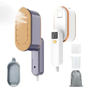 Travel Steamer Iron for Clothes 1200W Handheld Portable 3 Steam Levels LCD Display 10S Fast Heat-up 2-in-1 Wet & Dry Ironing for Dress Shirts Home Travel