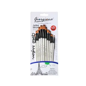 Art 12-Piece Pearlescent White Brush Set for Digital Oil & Acrylic Painting - Swan Watercolor Art Supplies - TikTok Viral Painting Kit