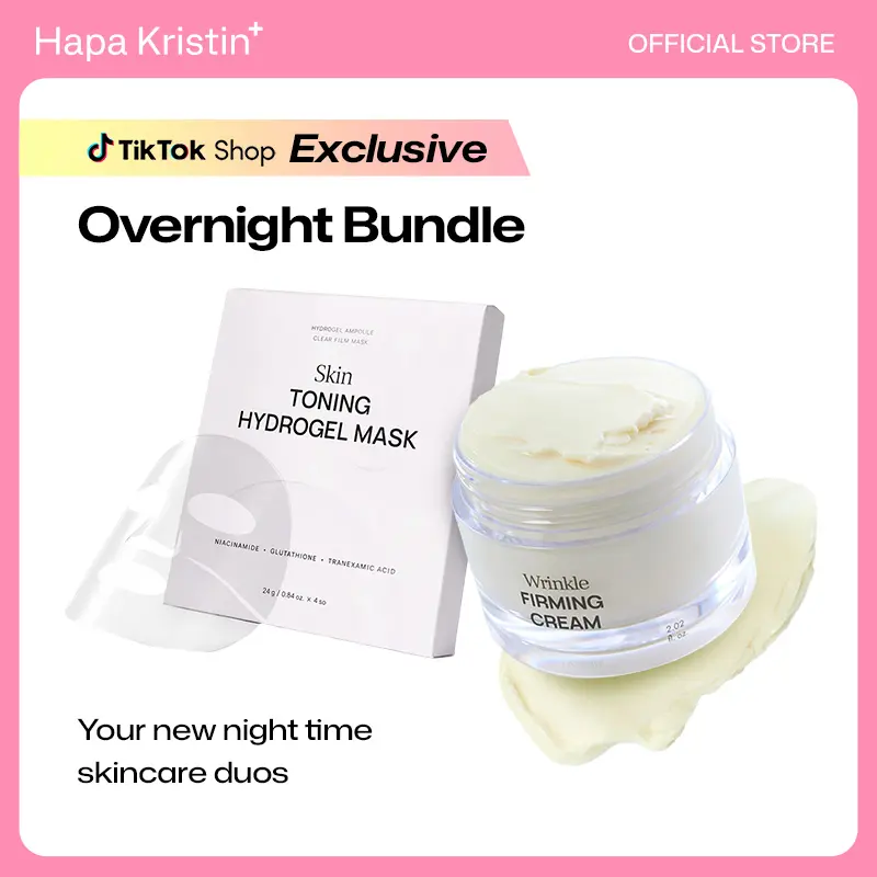[Hapa Kristin] Overnight Bundle — Anti-Aging Moisturizer with Vegan Collagen, Hyaluronic Acid + Hydrogel Face Mask with Niacinamide & Vitamin C | Korean Skincare Set for Hydration, Firming & Radiant Skin