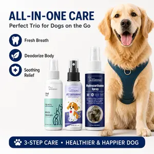 3-in-1 Vet-Recommended Pet Care Spray Bundle for Dogs & Cats - Daily Grooming Essential with Skin Care, Breath Freshening, Odor Control