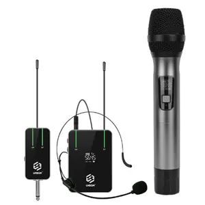 LMBGM X2 Series Wireless Compact Portable Mic Microphone System, Uhf Frequency 15 Channels Anti-Interference, Ideal for Stage Performances, Meetings, Classes
