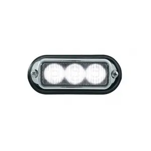4" White High Power 3 LED Strobe Safety Warning Flasher Light / Chrome Base