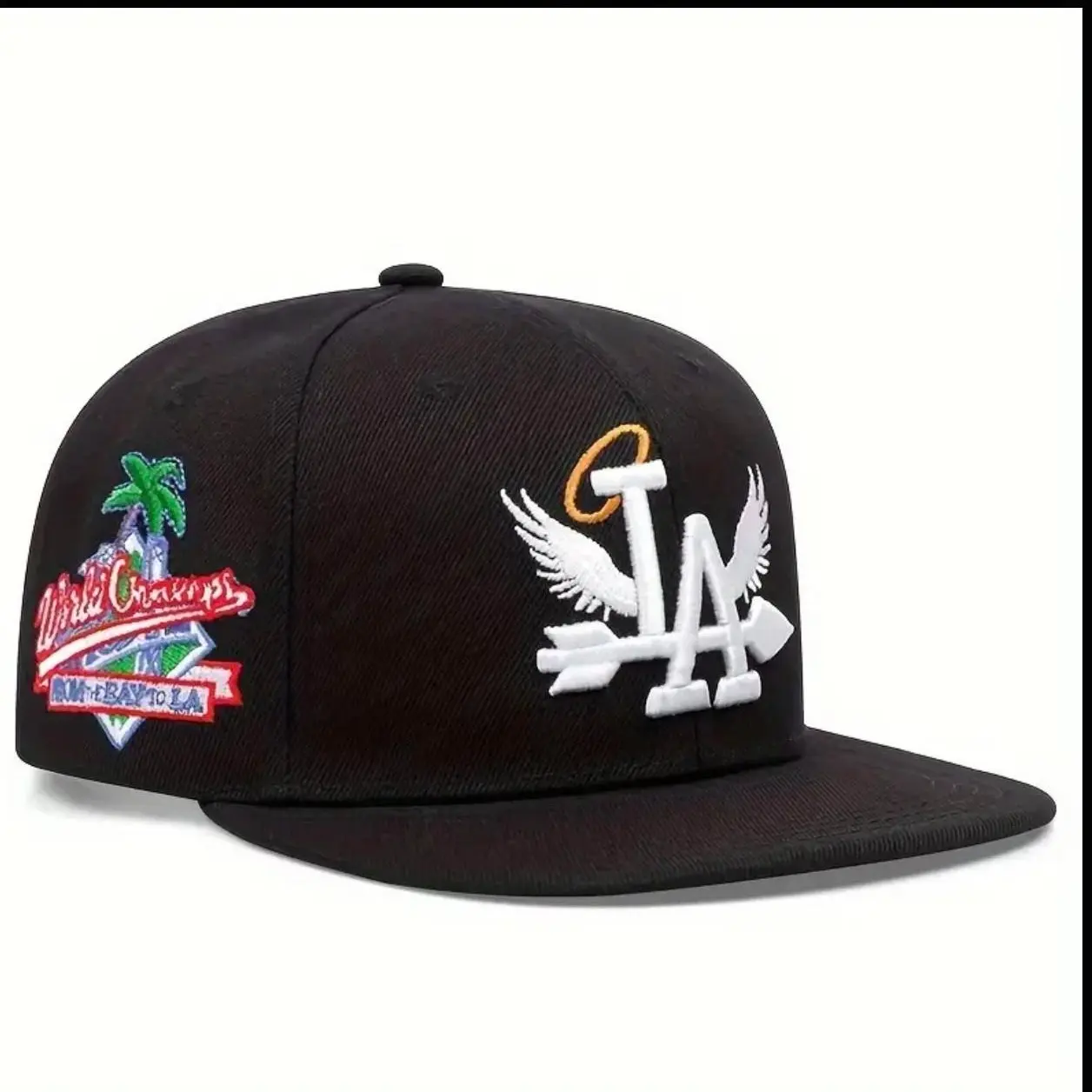 La Caps Retro Design Heat-Resistant Fitted Cap for Men and Women - Black, Comfortable Fit, Retro Style, High-Quality Material