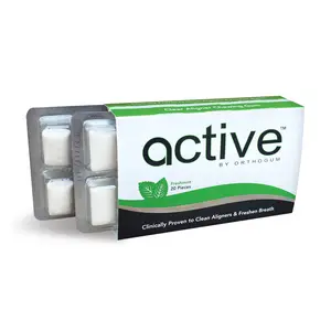 OrthoGum Inc Active Chewing Gum for Braces and Clear Aligners - Freshens Breath, Reduces Risk of Tooth Decay