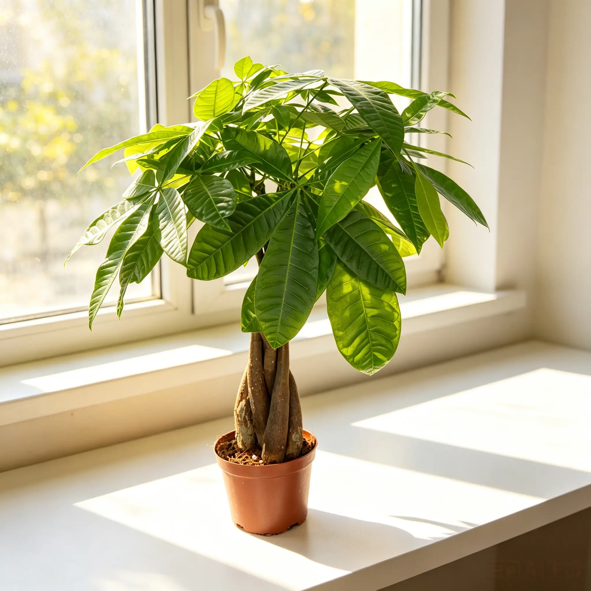 LZ01 Live money tree, Easy Care Floor Plant in 4-Inch Plant Pot, Pet Friendly Housewarming Gift & Office Decor.