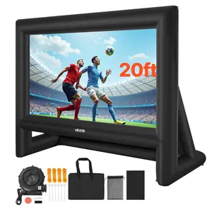VEVOR 20FT Inflatable Movie Screen, Inflatable Projector Screen with Portable Storage Bag, 16: 9 Easy Set Up Movie Projection for Outdoor Backyard, Home Theater, Theme Party