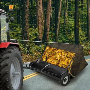 Tow Behind Lawn Sweeper 42 in, Pull Behind Lawn Sweeper, Large Capacity Leaf & Grass Collector with Adjustable Sweeping Height and Dumping Rope Design for Picking Up Grass and Debris