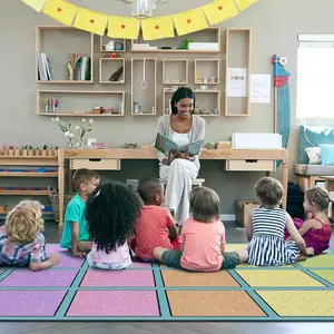 Colorful Polka Dot Plaid Rug, Non-Slip Washable Indoor Outdoor Mat, Easy Clean Patio Carpet for Classroom Living Room Balcony Bedroom Dining Deck RV