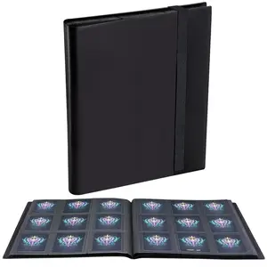 Trading Card Binder 360 Pockets with Side-Loading Sleeves, Zippered Card Album for TCG Collection and Storage, Secure Folder Book, Black