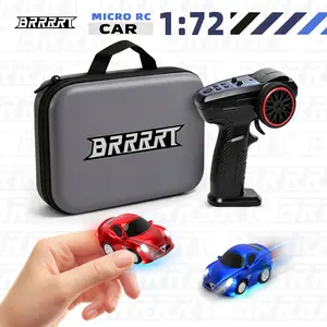 BRRRRT 1/72 Mini RC Car Toy – Micro Remote Control Car with LED Lights, Full-Proportional Steering, Built-in Gyroscope, 3 Speed Modes, Long-Range Remote, Desktop Toy, Perfect Gift for Boys, Kids & Adults