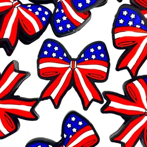 American Bow Silicone Focal Beads - Bow Shaped Beads for DIY Beaded Custom Pens Supplies