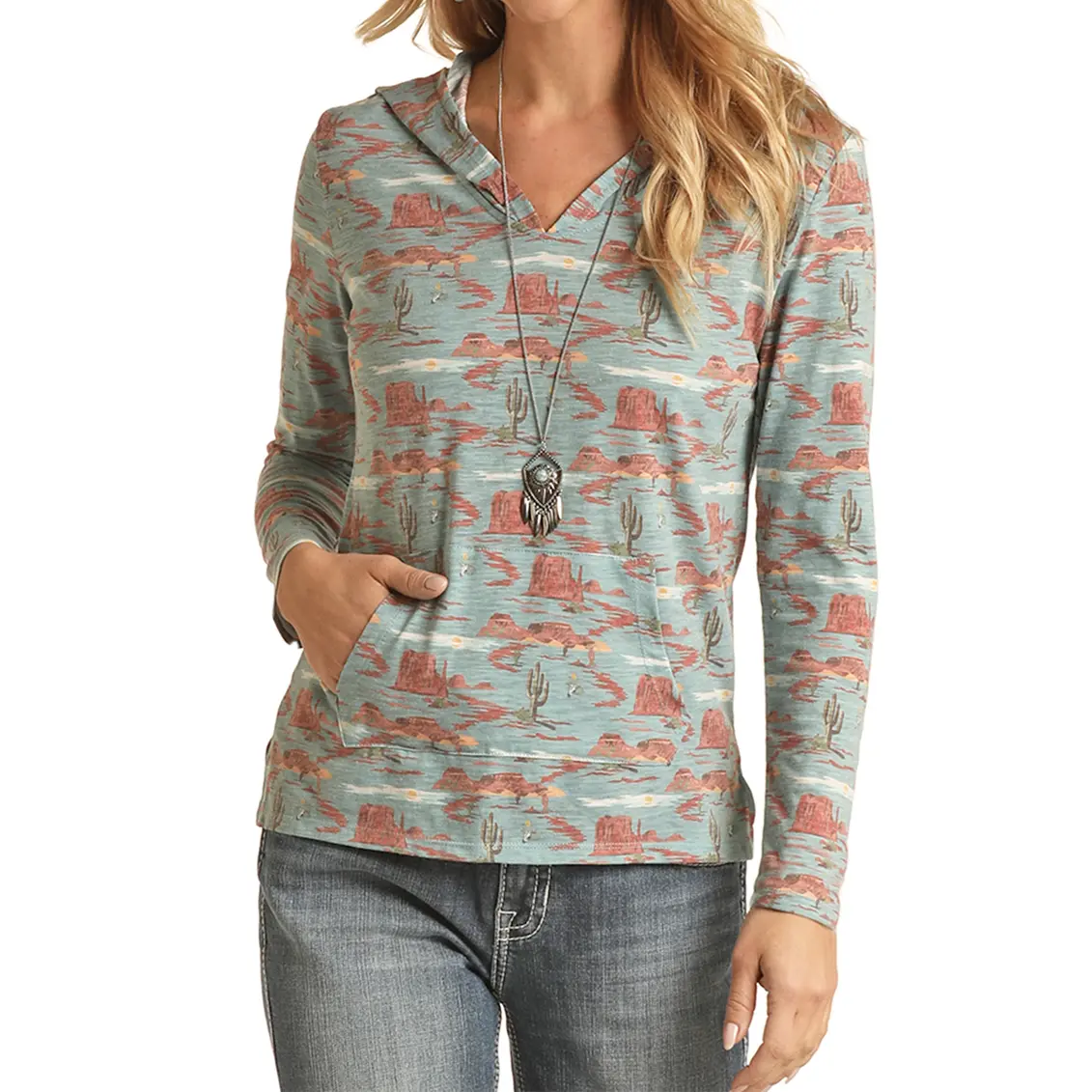 Rock & Roll® Ladies Conversational Turquoise Hoodie RRWT94R04X-86