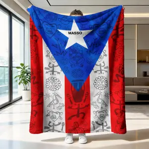 Puerto Rican Culture Blanket, Soft Flannel Throw, Warm and Durable, Unique Gift for Cultural Enthusiasts, Home Decor Accessory