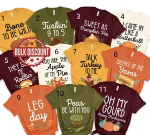 Custom Funny Thanksgiving Shirt Collection, Turkey Day Pun Tee, Talk Turkey to Me Shirt, Sweet as Pumpkin Pie Tee, Turkey Day Matching Outfits, Family Matching Thanksgiving Shirt