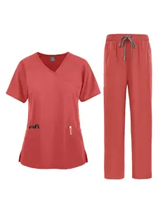 Ultra Soft Nurse Scrub Uniforms Women Workwear Wrinkle Resistant Vneck Shirt Pant Hospital Medical Scrubs Set Fade Resistant Lab Doctor Clothes