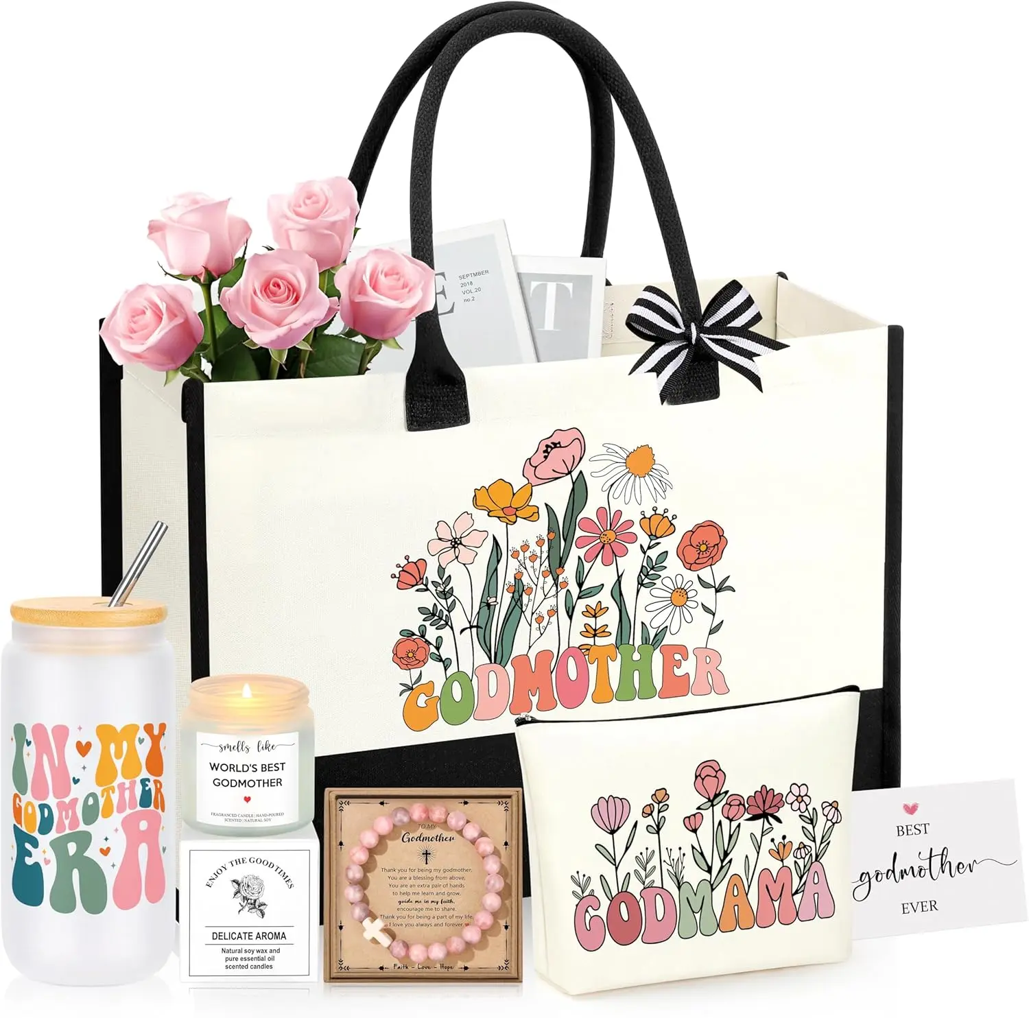 Godmother Proposal , Will You Be My Godmother from GodChild, Mothers Day Christmas Birthday Gifts for Godmom Gifts Ideas Basket Set of 5
