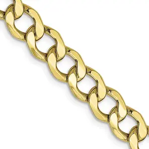 10K 7mm 24In Semi-Solid Curb Link Chain