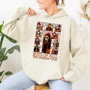 Boys of Fall The Horror Tour Shirt, Fall Horror Characters Killers Tshirt, Horror Friends Autumn Vibes Sweatshirt/Hoodie Cozy Season Gifts for Scary Movie Fan