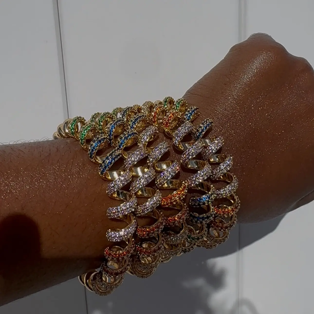 Rainbow Onion Ring Cuff Bracelet Rainbow Onion Ring Cuff Bracelet