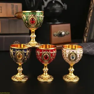 Mini Liquor Shot Cup, Retro Home Drinkware Accessory, 30ml Small Capacity Wine Vessel With Exquisite Metal Texture, Portable Durable Single Serving Design for Home Daily Drinking And Party Gathering Use
