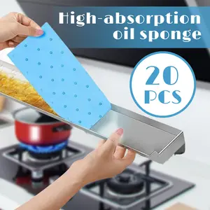 20 Counts Kitchen Exhaust Fan Filters, Anti-Grease Cotton Pads for Improved Airflow & Smoke Reduction