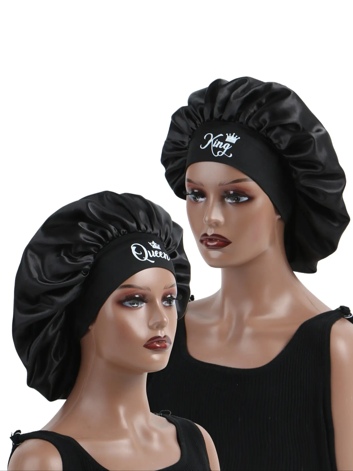 Couple Sleep Caps Set, Daily Sleeping, Beauty & Hair Care, Christmas Gift, Men's & Women's Soft Comfortable Material, Haircare, Hair Bonnets, Night, Hair Wrap Cap