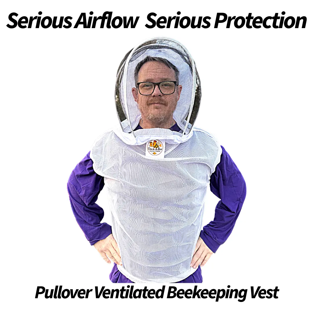 Chick-A-Bee Pullover Ventilated Beekeeping Vest with Veil
