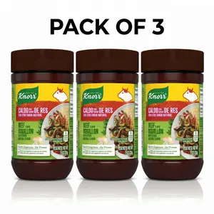 (3 PACK) Knorr Shelf Stable Paste Beef Bouillon – 7.9 oz Jars, Savory Cooking Base for Soups, Rice, Stews, Sauces & Recipes