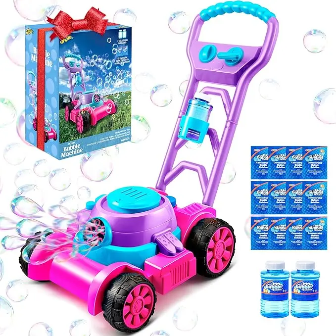 SLOOSH Bubble Lawn Mower Toddler Toys - Kids  Bubble Machine Summer Outdoor Push Toy Games, Backyard Garden Outside Play Toddlers Preschool Boys Girls Birthday Gifts Electric Dealsforyoudays  DealsForYouDays