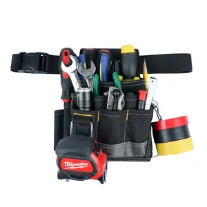KUNN Electrician Tool Pouch - Durable Small Basic Maintenance Tool Pouch Belt with Belt Clip