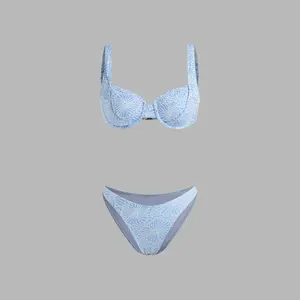 Cider Square Neck Floral Underwire Cheeky Bikini Set SwimWeek