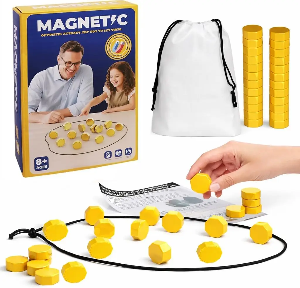 Casual, stress-relief & puzzle games,Kollide By Relatable, Exciting Magnetic Game for Family Game Night, Great Fun Games for Kids, Includes 1 Rope, 20 Magnets, and Instructions